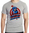 Camiseta Capitão América Cartoon Blusa criança infantil juvenil adulto camisa tamanhos