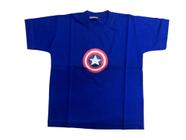 Camiseta Capitão América Logo Blusa Infantil Personagem Super Herói Vingadores Maj061 BM