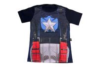 Camiseta Capitão América Vingadores Blusa Infantil Super Heróis Lu146 BM