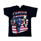 Camiseta Capitão América Vingadores Super Herói Blusa Infantil Maj1700