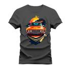 Camiseta Car Muscle Sol Plus Size Grande Confortável Estampa Digital