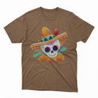 Camiseta Caveira Mexicana Unisex 100% Algodão Fio 30.1