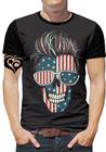 Camiseta Caveira PLUS SIZE Rock Moto Masculina Blusa Cabelo