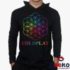 Camiseta Coldplay Manga Longa com Capuz 100% Algodão Geeko