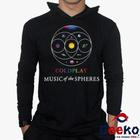 Camiseta Coldplay Manga Longa com Capuz 100% Algodão Music Of The Spheres Rock Alternativo Geeko