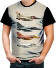 Camiseta Colorida Aeronáutica Fighter Jet Dogfight 1