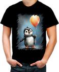 Camiseta Colorida Bebê Pinguim com Balões Crianças 1