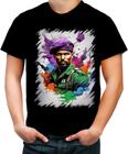 Camiseta Colorida Boina Roxa Soldado Batalhão 1