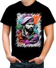 Camiseta Colorida Boina Roxa Soldado Batalhão 2