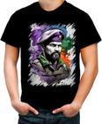 Camiseta Colorida Boina Roxa Soldado Batalhão 5