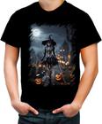 Camiseta Colorida Bruxa Caveira Halloween 2