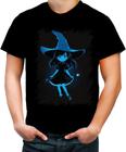 Camiseta Colorida Bruxa Halloween Azul Festa 6