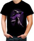 Camiseta Colorida Bruxa Halloween Púrpura 16