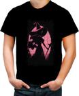 Camiseta Colorida Bruxa Halloween Rosa 14