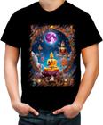 Camiseta Colorida Buda Universo Lótus Imortalidade 11