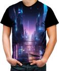 Camiseta Colorida Cidade Futurística Cyber City Future 1