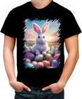 Camiseta Colorida Coelhinho da Páscoa com Ovos de Páscoa 1