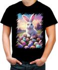 Camiseta Colorida Coelhinho da Páscoa com Ovos de Páscoa 3
