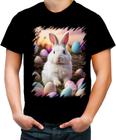 Camiseta Colorida Coelhinho da Páscoa Realista Real 10