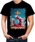 Camiseta Colorida da Cruz de Jesus Igreja Fé 43