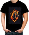 Camiseta Colorida de Cavalo Flamejante Fire Horse 1