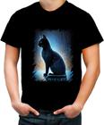 Camiseta Colorida de Gato Oráculo Hacker Binário Mat 1