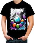 Camiseta Colorida de Ovos de Páscoa Artísticos 3