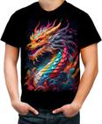 Camiseta Colorida Dragão Chinês Lendário Mito 3