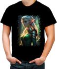 Camiseta Colorida Elfa Linda na Floresta Mágica 5