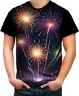 Camiseta Colorida Fogos de Artifício Rojões Ano Novo 2