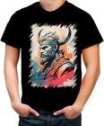 Camiseta Colorida Guerreiro Viking Nórdico Tribo 4