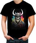 Camiseta Colorida Guerreiro Viking Nórdico Tribo 6