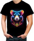 Camiseta Colorida Hamster Neon Pet Estimação 10 - Kasubeck Store