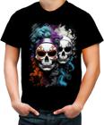 Camiseta Colorida La Muerte Mexicana Dama Esqueleto 5