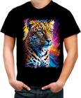 Camiseta Colorida Leopardo Velocidade Felino Panthera 3