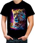 Camiseta Colorida Leopardo Velocidade Felino Panthera 7