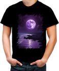 Camiseta Colorida Lua Púrpura Luar Roxo Moon Lunar 8