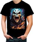 Camiseta Colorida Máscara de Caveira Estilosa 2