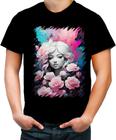 Camiseta Colorida Mulher de Rosas Paixão 18