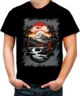 Camiseta Colorida Paisagem Oriental Portão Torii 19