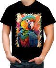 Camiseta Colorida Papagaio Brasileiro Pássaro 7