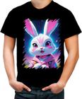 Camiseta Colorida Páscoa Coelhinha Traços Vaporwave 3