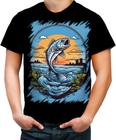 Camiseta Colorida Pesca Esportiva Peixes Azul Paz 3 - Kasubeck Store