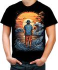 Camiseta Colorida Pesca Esportiva Pôr do Sol Peixes 12 - Kasubeck Store