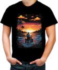 Camiseta Colorida Pesca Esportiva Pôr do Sol Peixes 9 - Kasubeck Store