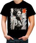 Camiseta Colorida Pintura a Carvão Mulher Arte 35