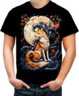 Camiseta Colorida Raposa Japonesa Kitsune Lenda 6