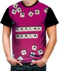 Camiseta Colorida Social Media Cubos Letras Profissão 1