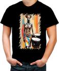 Camiseta Colorida Tambor Africano Arte África 1