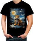 Camiseta Colorida Tigre Noite Estrelada Van Gogh 6